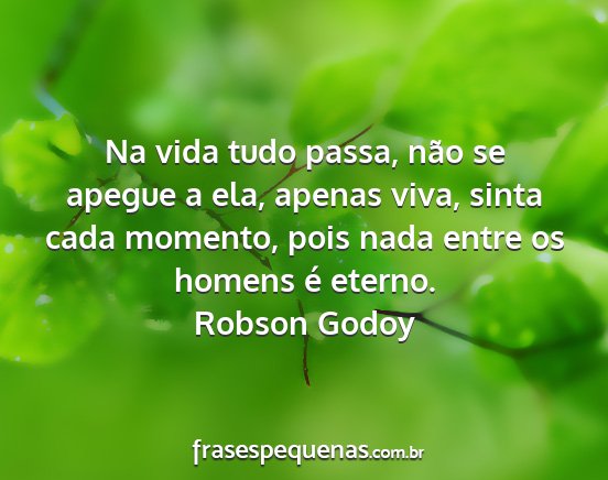 Robson Godoy - Na vida tudo passa, não se apegue a ela, apenas...