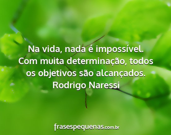 Rodrigo Naressi - Na vida, nada é impossível. Com muita...