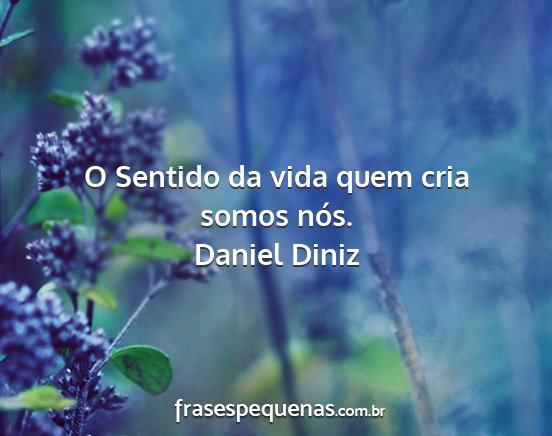 Daniel Diniz - O Sentido da vida quem cria somos nós....